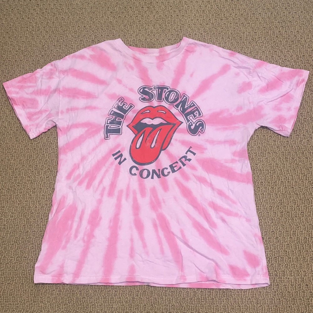 The Rolling Stones Tongue Tie Dye Tee - Princess Polly size XS